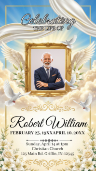 Yellow Memorial Service Digital Display template