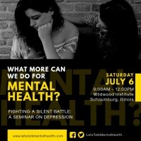Yellow Mental Health Seminar Ad Square (1:1) template