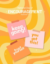 Yellow Minimalistic Day of Encouragement Flyer (US Letter) template
