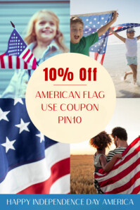 Yellow Modern & Minimal 4th Of July Discount Sale Pinterest Graphic template