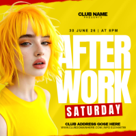 Yellow Modern & Minimal After Work Party Instagram Post template