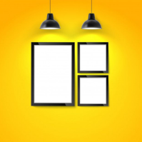 Yellow Modern & Minimal Art Exhibition Instagram Post template