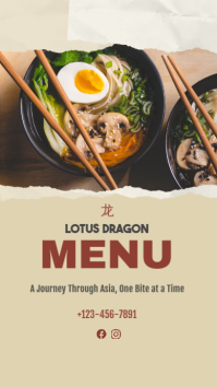 Yellow Asian Cuisine Menu Instagram Story Template - Page 1