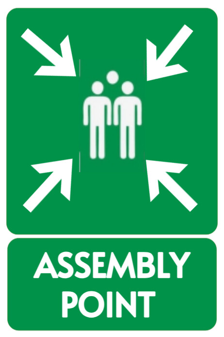 Yellow Modern & Minimal Assembly Point  Poster template