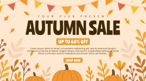 Jaune Autumn Sale Affichage numérique Template