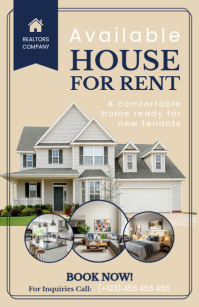 Yellow Modern & Minimal Available House For Rent Half Page Wide template