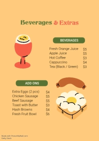 Yellow Modern & Minimal Breakfast Menu A4 template - Page 4