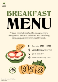 Yellow Modern & Minimal Breakfast Menu A4 template - Page 1
