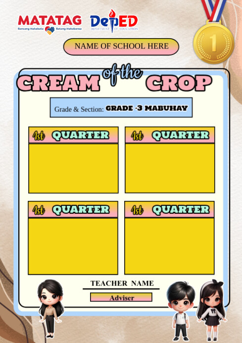 Yellow Modern & Minimal Brown Class Poster A4 Template | PosterMyWall