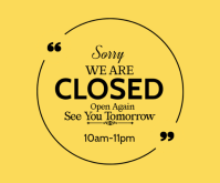 Yellow Modern & Minimal Business Hours Notice Medium Rectangle Rectángulo Mediano template