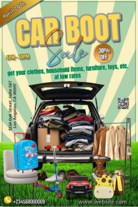 Yellow Modern & Minimal Car Boot Sale  Poster Iphosta template