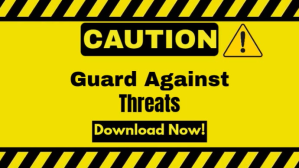 Yellow Modern & Minimal Caution, Guard Against Threats Youtube Thumbnail YouTube-miniature template