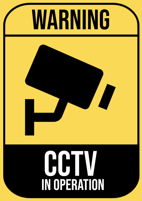 Yellow Modern & Minimal Cctv In Operation A3 template