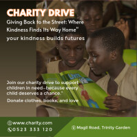Yellow Modern & Minimal Charity Drive Instagram Post template