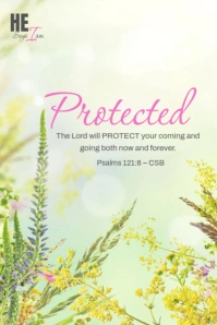 Yellow Modern & Minimal Christian Motivation Psalm 121:8 Pinterest Graphic template