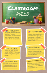 Amarillo Classroom Rules แทบลอยด์ Template