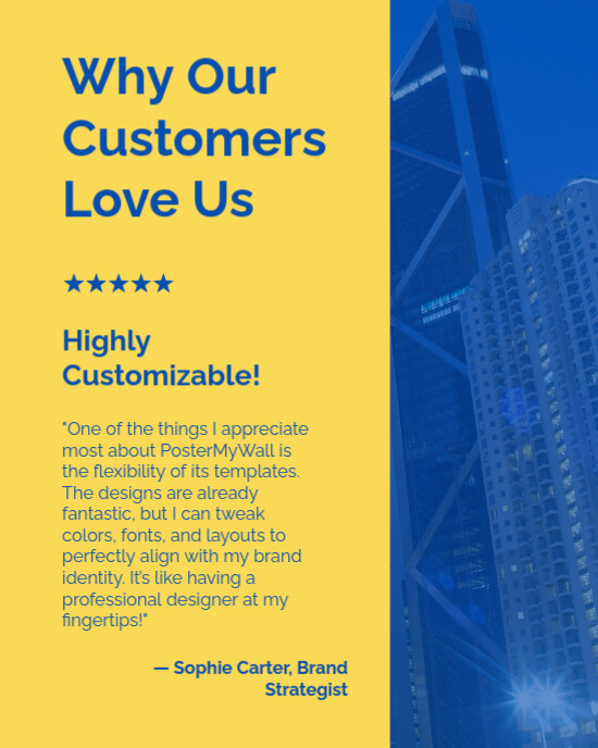 Yellow Modern & Minimal Client Testimonial Instagram Portrait template
