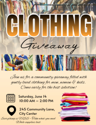 Yellow Modern & Minimal Clothing Giveaway Flyer Folder (US Letter) template