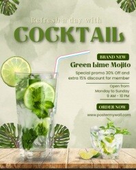 Yellow Modern & Minimal Cocktail Drink Instagram Portrait template