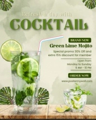 Yellow Modern & Minimal Cocktail Drink Instagram Portrait template