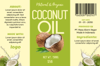 Yellow Modern & Minimal Coconut Oil Label Ilebula template