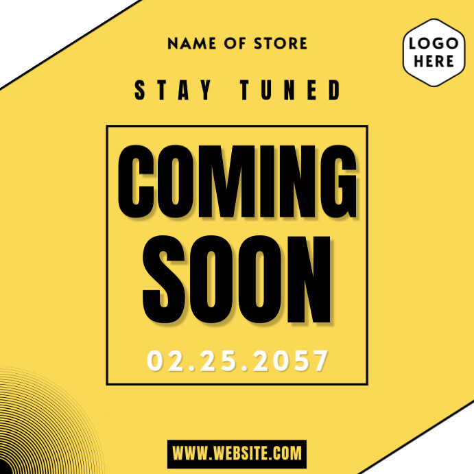 Yellow Modern & Minimal Coming Soon Countdown Teaser Preview Graphic ...