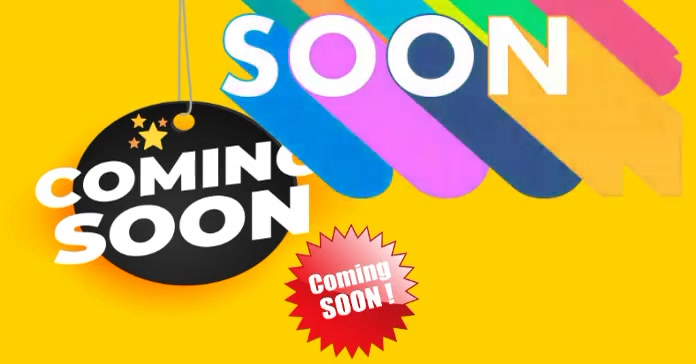 Yellow Modern & Minimal Coming Soon Text On Black Hanging Tag Over ...