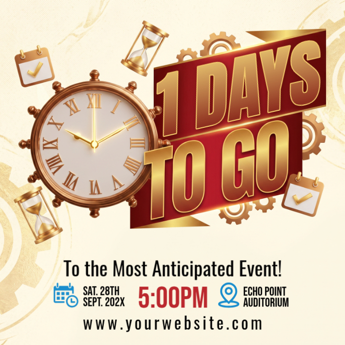 Yellow Countdown Running Post Example Yellow Countdown Event Square Template | PosterMyWall