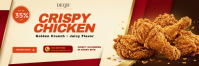 Желтый Crispy Chicken Promotion Twitter-header Template