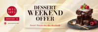สีเหลือง Dessert Promotion Twitter Banner Template