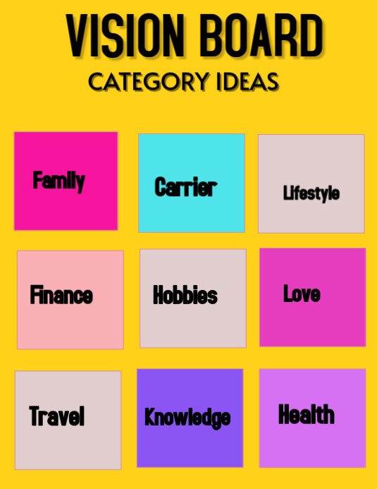 Yellow Modern & Minimal Dream Board 2025 Template Design Flyer (us