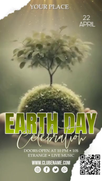 Yellow Modern & Minimal Earth Day Celebration Instagram Story Video template