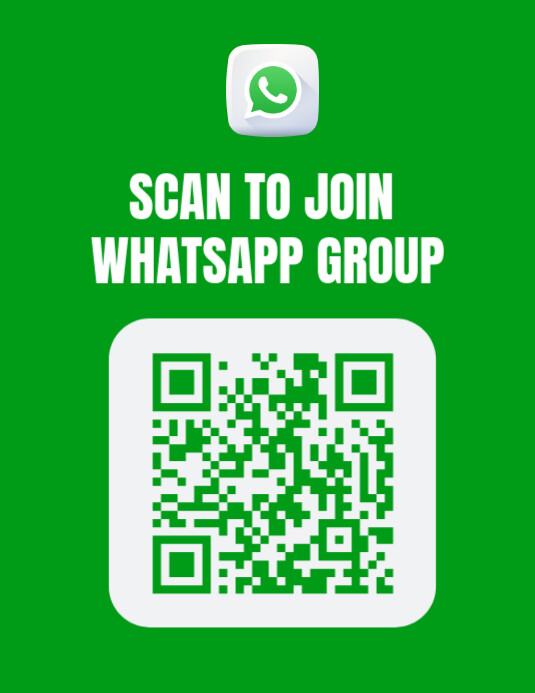 Yellow Modern & Minimal Editable Scan To Join Whatsapp Group Flyer | Editable Qr Code Flyer Flyer (u template