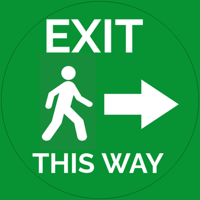 Yellow Modern & Minimal Exit This Way Sign Board  Instagram Post template
