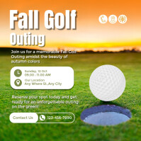 Yellow Modern & Minimal Fall Golf Outing Pos Instagram Instagram-opslag template