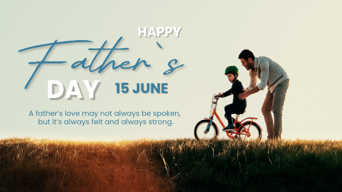 Yellow Modern & Minimal Fathers Day  Digital Display (16:9) template