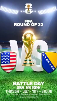 Yellow Modern & Minimal FIFA Match Announcement Instagram Story Video template