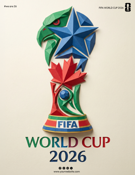 Plantilla de Fifa World Cup 2026 Folletos | PosterMyWall