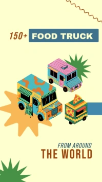 Yellow Modern & Minimal Food Truck  Instagram Story Instagram-verhaal template