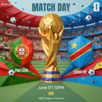 Yellow Modern & Minimal Football Match Instagram Post template