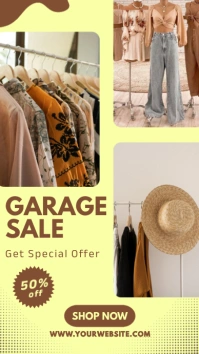 Yellow Modern & Minimal Garage Sale Instagram Instagram-verhaal template