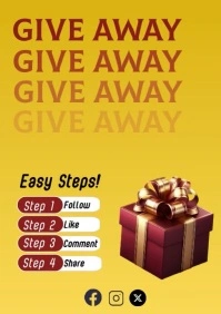 Yellow Modern & Minimal Give Away  A4 template
