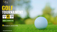 Yellow Modern & Minimal Golf Tournament  Digital Display (16:9) template