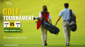 Yellow Modern & Minimal Golf Tournament  Digital Display (16:9) template