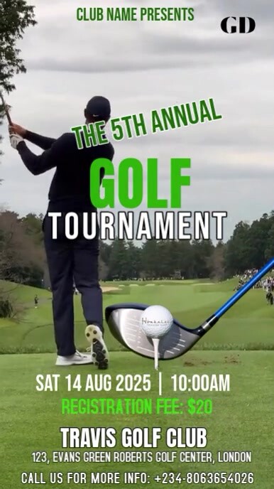 Yellow Modern & Minimal Golf Tournament Games Instagram Story Instagram-verhaal template