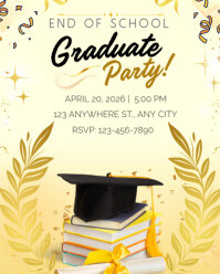 Yellow Modern & Minimal Graduation Party  Instagram Portrait template