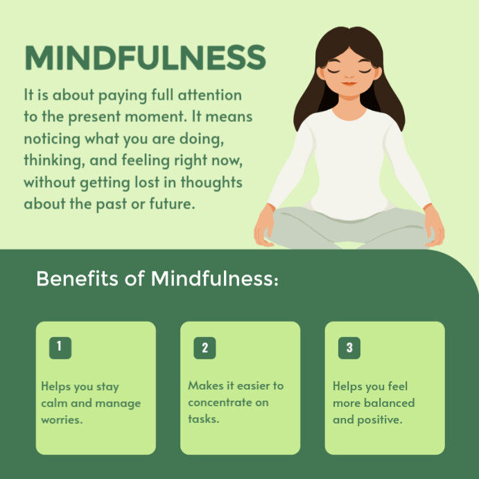 Copy of Yellow Modern & Minimal Green Mindfulness Flyer Instagram Post ...