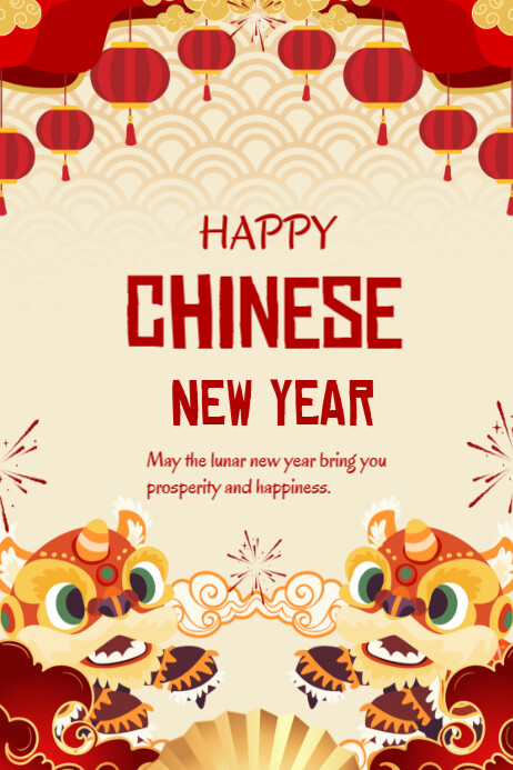 Copy of Yellow Modern & Minimal Happy Chinese New Year Poster ...