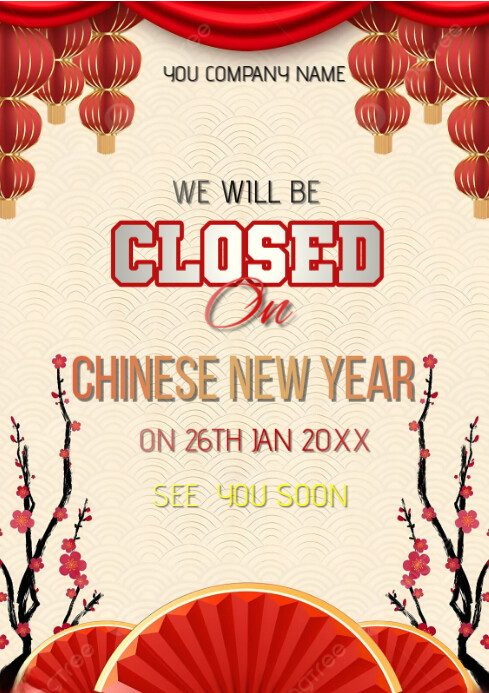 Copy of Yellow Modern & Minimal Happy New Year Chinese A4 | PosterMyWall