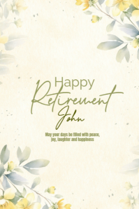 Yellow Modern & Minimal Happy Retirement Design Templates  Poster Iphosta